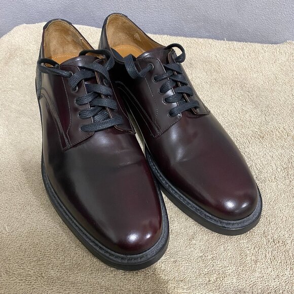 George Bilt Brown Men’s Burgundy Leather Lace-Up Oxfords Dress Shoes Size 9.5M